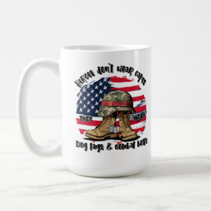 Heroes — They Wear Dog Tags and Combat Boots Coffee Mug