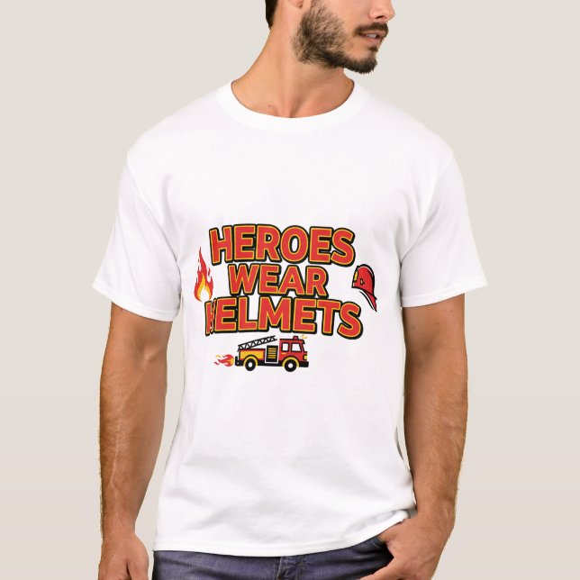 Heroes Wear Helmets – Firefighter Pride Tee (Front)