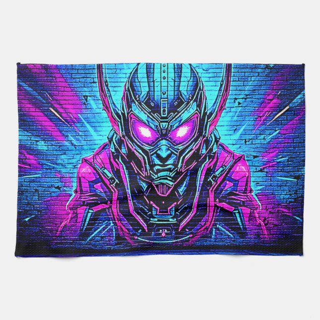 Heroic Cyberpunk Vibe Kitchen Towel (Horizontal)