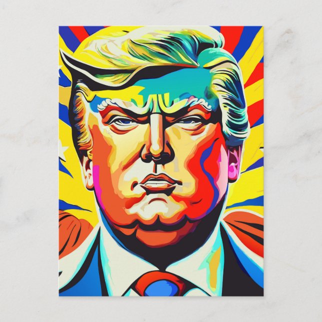 Heroic Donald Trump Patriotic President Portrait Postcard (Front)