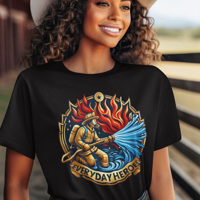 Heroic Firefighter Battling Blaze T-Shirt (Creator Uploaded)