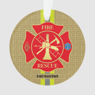 Heroic Firefighter Maltese Cross Design Ornament