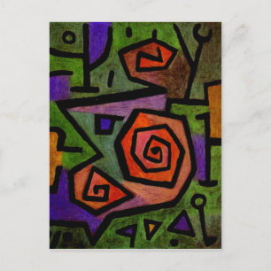 Heroic Roses by Paul Klee Abstract Art Postcard