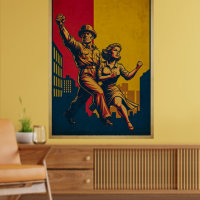 Heroic Soldiers Retro Army Propaganda Art