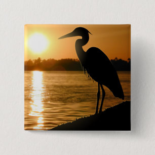 Heron 2 Inch Square Button