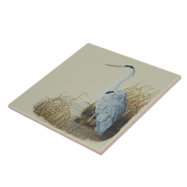 Heron At Marsh Edge Tile (Side)