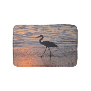 Heron at Sunrise Bathmat