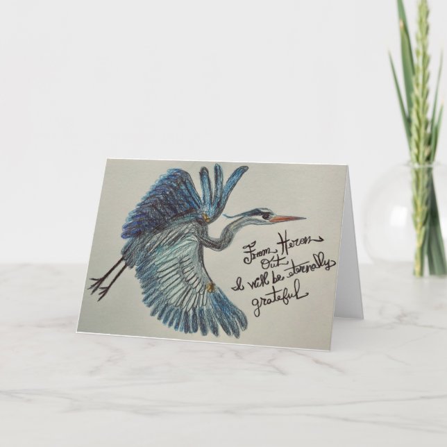 Heron Bird est un Carte de remerciements éternelle (Devant)