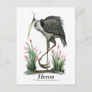 Heron bird, tony fernandes postcard