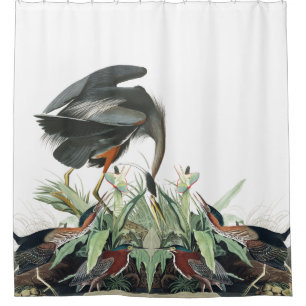 Heron Birds Audubon Wildlife Pond Shower Curtain