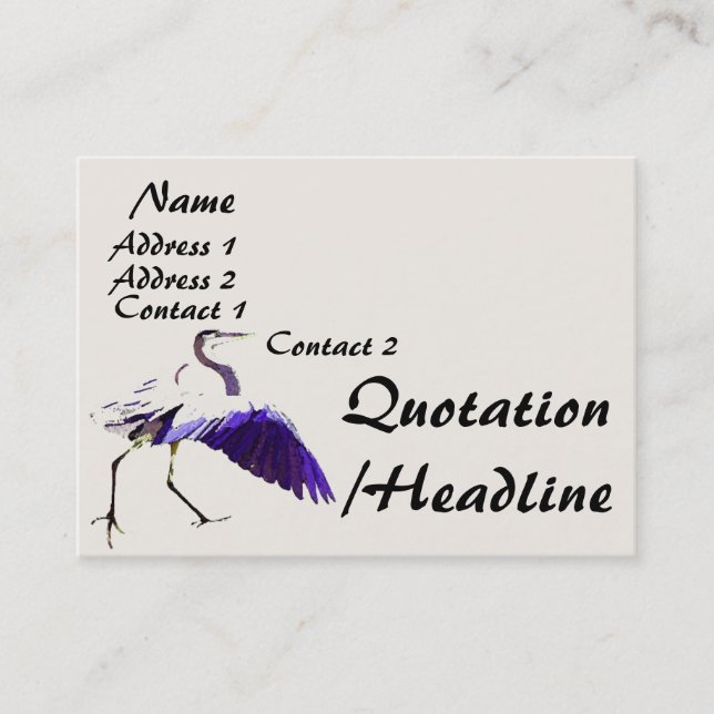 Heron Birds Wildlife Animals Business Card (Front)