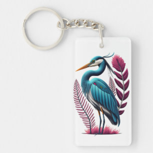 Héron bleu avec quelques plumes roses Serene Wildl