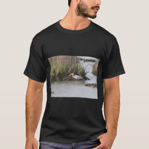 Heron Catching Fish in Wetlands T-Shirt