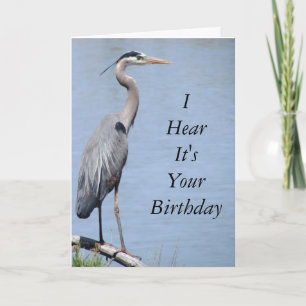 Heron Happy Birthday Card Template