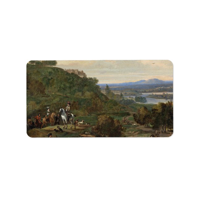 Heron Hawking Below Stirling Castle c1690 Label (Front)