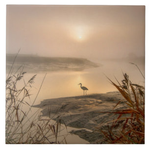 Heron Heaven - Landscape on the Lake Tile