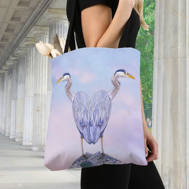 Heron in modern style tote bag (Creator Uploaded)