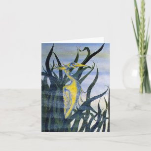 Heron in Reeds Note Card