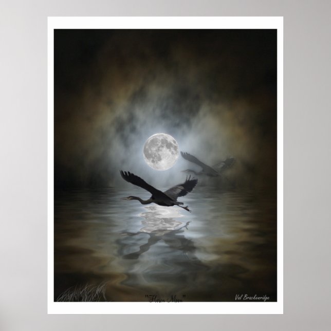 "Heron Moon" Art Print Poster (Front)