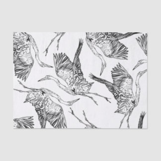 Heron pattern tissue paper