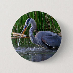 Heron Splash 2 Inch Round Button