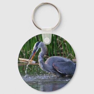 Heron Splash Keychain