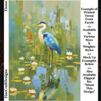 Heron Staning Among Water Lilies EF1L Decoupage