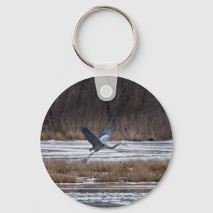 Heron Take Off Keychain