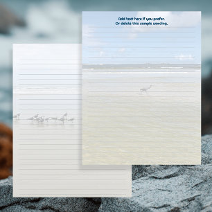 Hérons et oiseaux de rivage sur papier à lettres L