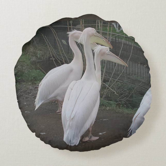 Herons Round Pillow (Back)
