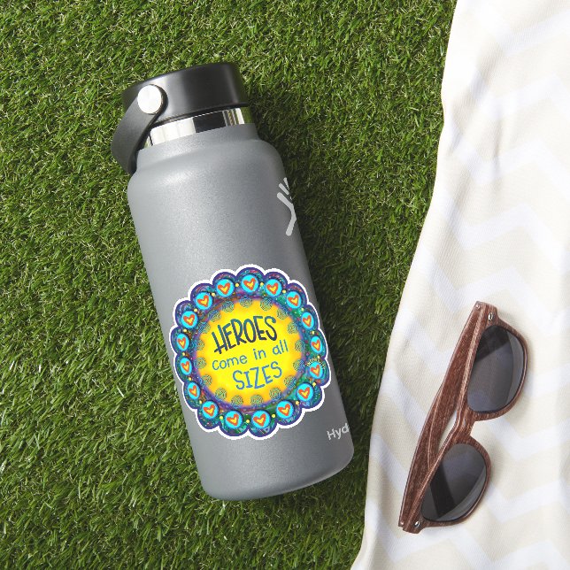 Héros amusant Sticker d'Inspiritisme Jaune moderne (HydroFlask Insitu)