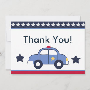 Héros de voiture de police/policier Merci Cartes