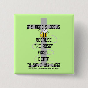Hero's Jesus 2 Inch Square Button