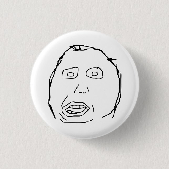 Herp Derp Idiot Rage Face Meme 1 Inch Round Button (Front)