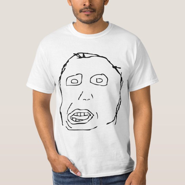 Herp Derp Idiot Rage Face Meme T-Shirt (Front)