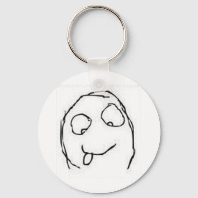Herp Derp Rage Comic Keychain (Front)
