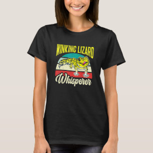 Herpetologist Winking Lizard Whisperer Retro Leopa T-Shirt
