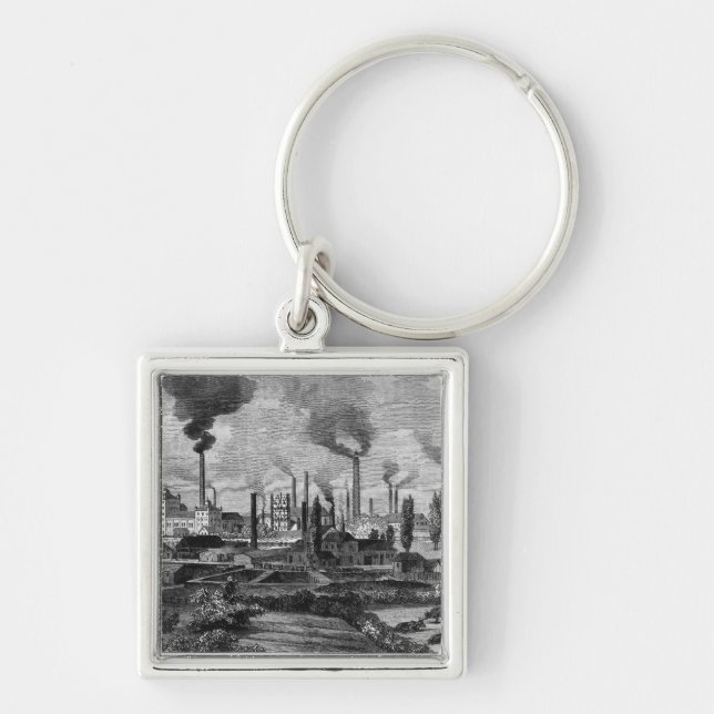 Herr Krupp's Factory in Essen, Germany Keychain (Front)