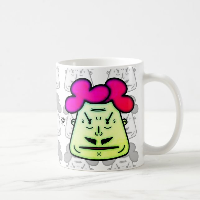 Herr Moustache cartoon face v1-1 Coffee Mug (Right)