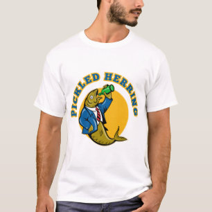 Herring fish suit drinking beer bottle T-Shirt