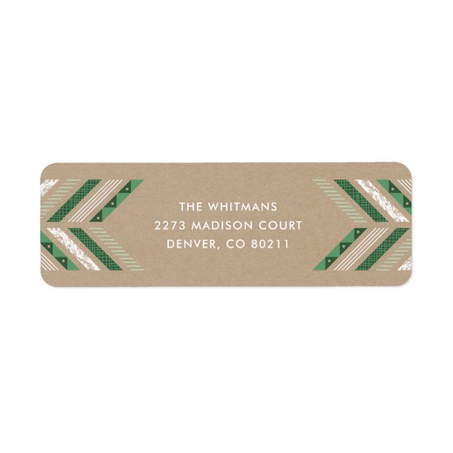 Herringbone Band Address Label - Clover (Front)