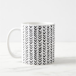 Herringbone Black & White Coffee Mug
