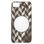 Herringbone Chevron, Black with Sepia Toned