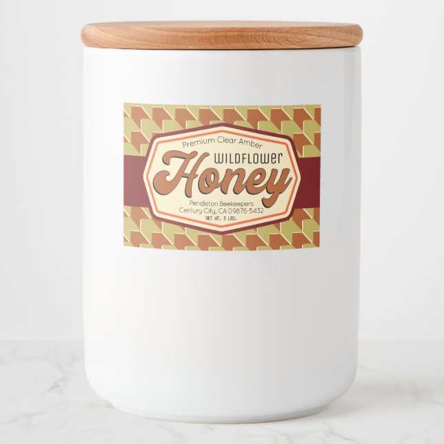Herringbone Honey Jar and Mead Wine Bottle Labels (Front)