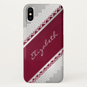 Herringbone Lace Personalized iPhone X Case