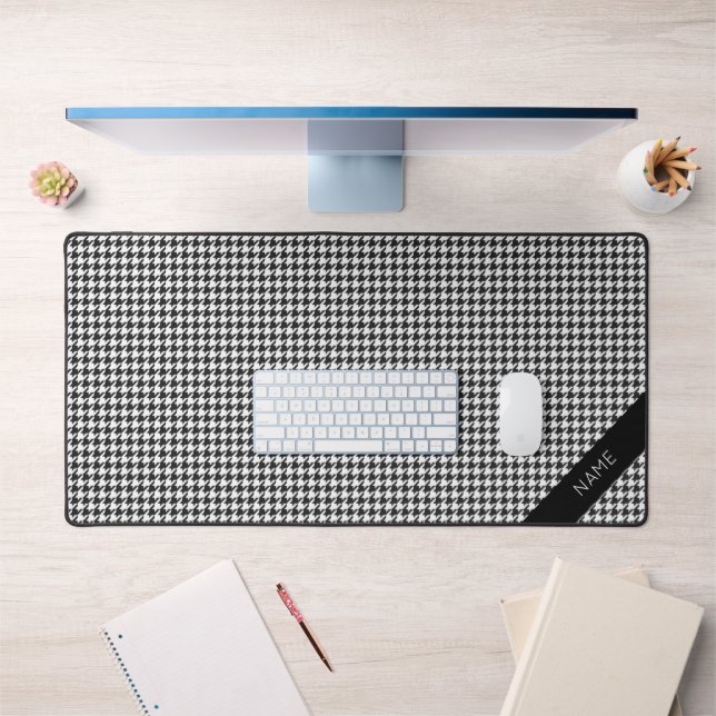 Herringbone Noir NOM Blanc Classique Preppy (Bureau 1)