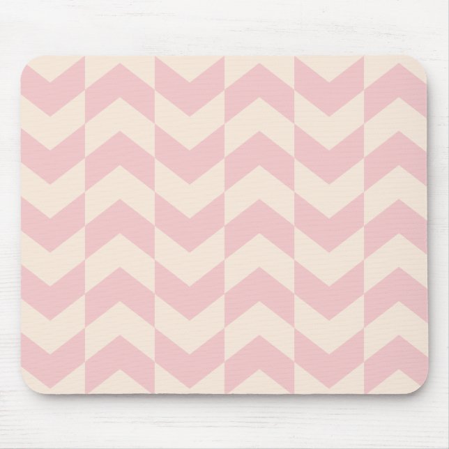 Herringbone Pattern Blush Pink Mousepad (Front)