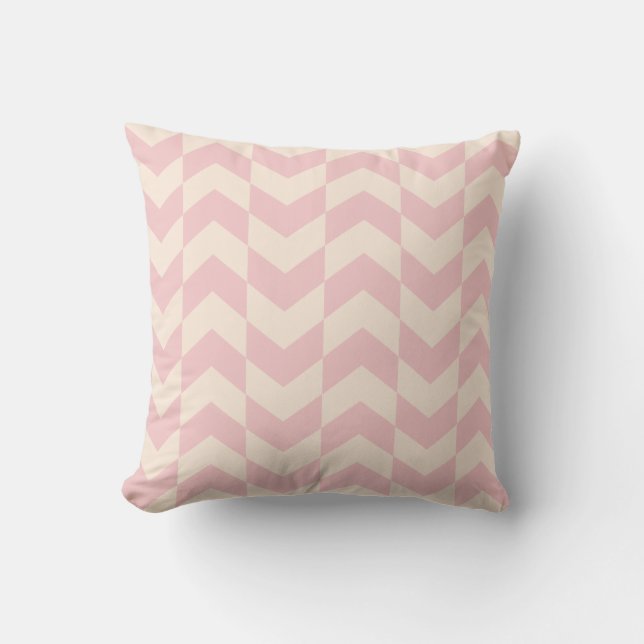 Herringbone Pattern Blush Pink Pillow (Front)