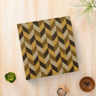 Herringbone pattern in golden & brown binder