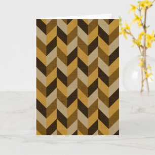 Herringbone pattern in golden & brown card